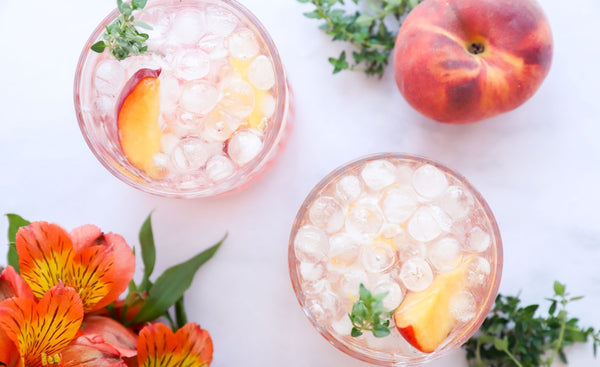 Sparkling Peach Thyme Mocktail
